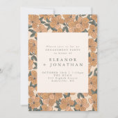 Modern Boho Yellow Floral Engagement Party Kaart (Voorkant)
