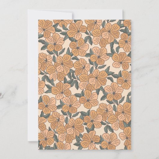 Modern Boho Yellow Floral repesal Dinner Kaart (Achterkant)