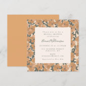 Modern Boho Yellow Floral Square Vrijgezellenfeest Kaart (Voorkant / Achterkant)