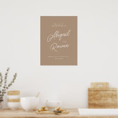 Modern Boho Zand Script Trouw Welkom Bord Poster (Keuken)