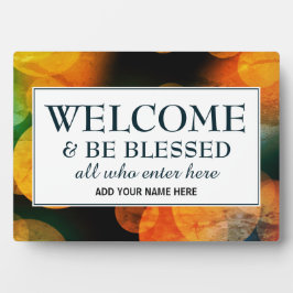 Modern Bokeh BE BLESSED Welcome Fotoplaat