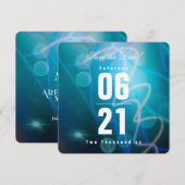 Modern Bokeh Blue Background Wedding (Voorkant / Achterkant)