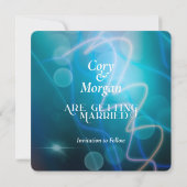 Modern Bokeh Blue Background Wedding (Achterkant)