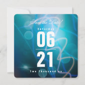 Modern Bokeh Blue Background Wedding (Voorkant)