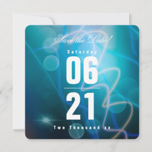 Modern Bokeh Blue Background Wedding