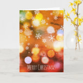 Modern Bokeh Colorful Lights Snowflake Kaart (Gele Bloem)