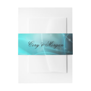 Modern Bokeh Deep Zee Aqua Wedding Uitnodigingen Wikkel