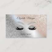 Modern Bokeh Glitter Faux Lashe Makeup Artist Visitekaartje (Voorkant)