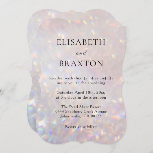 Modern Bokeh Glitter Sparkle Glam Uitnodiging (Voorkant / Achterkant)