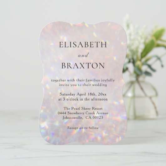 Modern Bokeh Glitter Sparkle Glam Uitnodiging (Staand voorkant)