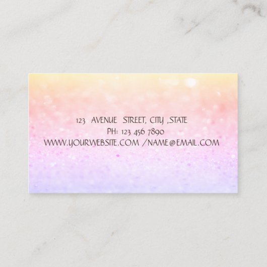 Modern Bokeh Gold Stripe,Sewing Machine Visitekaartje (Achterkant)