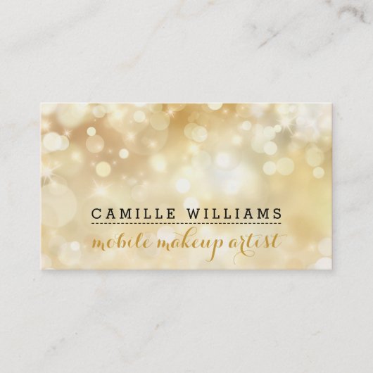 MODERN BOKEH grillig stijlvol goud zwart Visitekaartje (Voorkant)