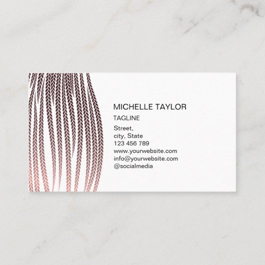 Modern Bokeh Hair Braider, haar Salon voor Braids  Visitekaartje (Achterkant)
