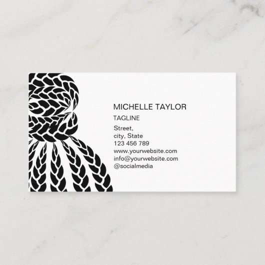 Modern Bokeh Hair Braider, haar Salon voor Braids Visitekaartje (Achterkant)