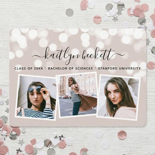 Modern Bokeh Lights 3 Foto Afstuderen Aankondiging