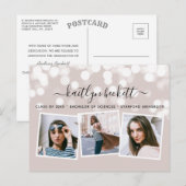 Modern Bokeh Lights 3 Foto Afstuderen Aankondigingskaart (Voorkant / Achterkant)