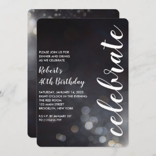 Modern Bokeh Lights Birthday Kaart