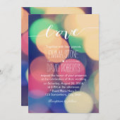 Modern Bokeh Lights Elegant Script Love Wedding Kaart (Voorkant / Achterkant)