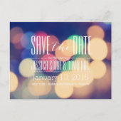 Modern Bokeh Lights Wedding Save the Date Aankondigingskaart (Voorkant)