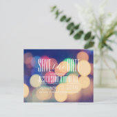 Modern Bokeh Lights Wedding Save the Date Aankondigingskaart (Staand voorkant)