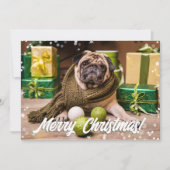 Modern Bokeh Merry-kerstfoto Notitiekaartje (Voorkant)