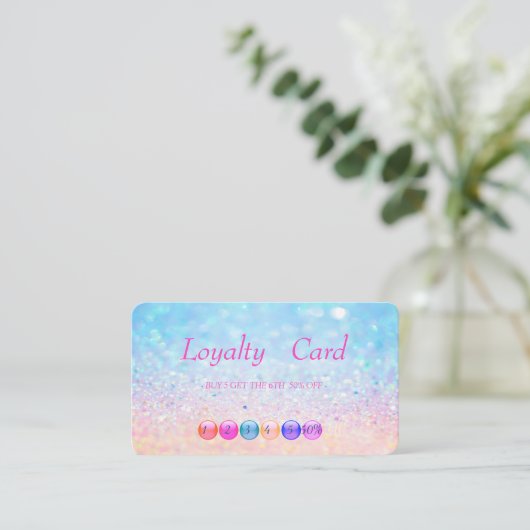 Modern Bokeh Ombre Makeup Loyalty Card (Staand voorkant)