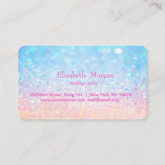 Modern Bokeh Ombre Makeup Loyalty Card (Achterkant)