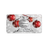 Modern Bokeh Sneeuwvlok Kerst Retouradres Etiket (Voorkant)