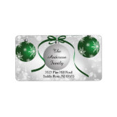 Modern Bokeh Sneeuwvlok Kerst Retouradres Etiket (Voorkant)