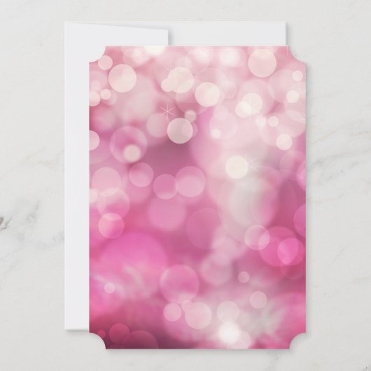 Modern Bokeh Sparkle Pink Twinkle Quinceanera Kaart (Achterkant)