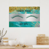 Modern Bokeh,Stripe,Faux Lashes Po Poster (Keuken)
