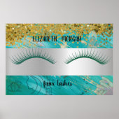 Modern Bokeh,Stripe,Faux Lashes Po Poster (Voorkant)