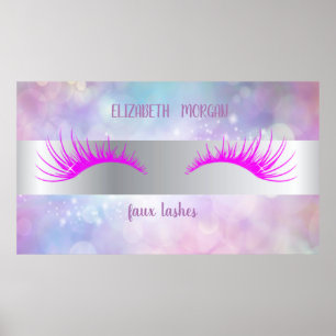 Modern Bokeh, Stripe, Faux Lashes Poster
