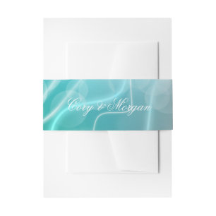 Modern Bokeh Tropical Water Aqua Wedding Uitnodigingen Wikkel