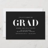 Modern Bold 2025 Black Photo Graduation Party Kaart (Achterkant)