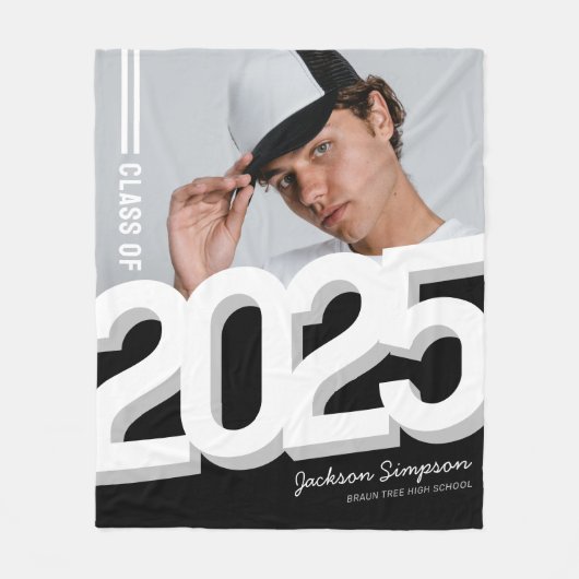 Modern Bold 2025 Foto Afstuderen Fleece Deken (Voorkant)