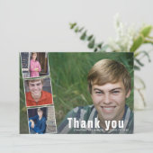 Modern Bold 4 Photo Collage Afstuderen Dank u Kaart (Staand voorkant)