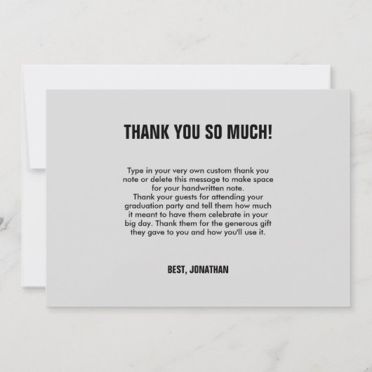 Modern Bold 4 Photo Collage Afstuderen Dank u Kaart (Achterkant)