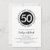 Modern Bold 50 and Fabulous 50th Birthday Kaart (Voorkant)