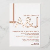 Modern Bold Abstract Line Wedding Folie Uitnodigin Folie Uitnodiging (Voorkant)