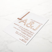 Modern Bold Abstract Line Wedding Folie Uitnodigin Folie Uitnodiging (Gedraaid)