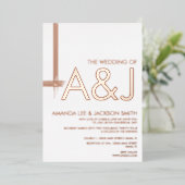Modern Bold Abstract Line Wedding Folie Uitnodigin Folie Uitnodiging (Staand Voorkant)