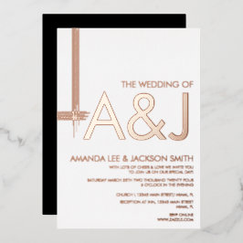 Modern Bold Abstract Line Wedding Folie Uitnodigin Folie Uitnodiging