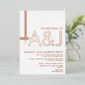Modern Bold Abstract Line Wedding Folie Uitnodigin Uitnodiging (Staand Voorkant)