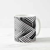 Modern bold Abstract Monochrome Geometric Pattern Koffiemok (Voorkant rechts)