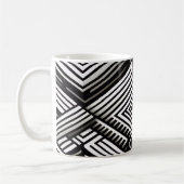 Modern bold Abstract Monochrome Geometric Pattern Koffiemok (Links)