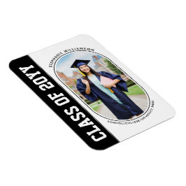 Modern Bold Afstudeerder Foto School Afstuderen Magneet