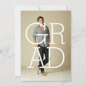 Modern Bold Afstudeerder Party Invitation Photo Ca Kaart (Voorkant)