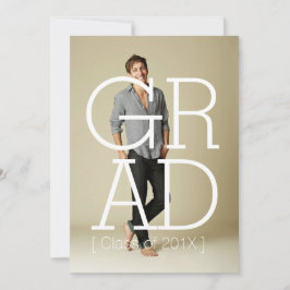 Modern Bold Afstudeerder Party Invitation Photo Ca Kaart