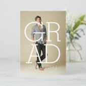 Modern Bold Afstudeerder Party Invitation Photo Ca Kaart (Staand voorkant)